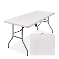Biely cateringový stôl 180x74 cm skladací kufor