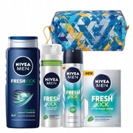 NIVEA MEN Sprchový gél + Holenie + Antiperspirant + Voda po holení NIVEA MEN Sprchový gél + Holenie + Antiperspirant + Voda po holení