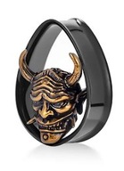 Zástrčka tunelové sedlo oceľové sedlo čierne Tear drop Hannya Oni 10mm Zástrčka tunelové sedlo oceľové sedlo čierne Tear drop Hannya Oni 10mm