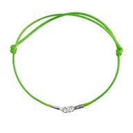 Green String Bracelet Rhodium Green String Bracelet Rhodium