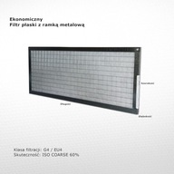 Plochý filter G4 EU4 Iso Hrubý 60% 165x375x10 mm