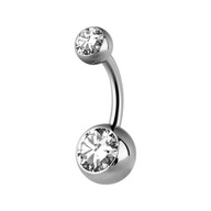 TYTAN Piercing do pupka 10mm kubický zirkón WH TYTAN Piercing do pupka 10mm kubický zirkón WH