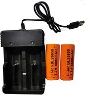 Nabíjačka +2x batérie 26650 6800mAh 3,7V LI-ION batérie Nabíjačka +2x batérie 26650 6800mAh 3,7V LI-ION batérie