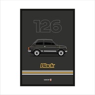 Obraz na stenu Fiat 126p ČIERNA štvorčatá