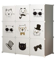 Biela modulárna detská skrinka s 9 policami, policou do izbičky, hračky, oblečenie
