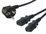Napájací kábel CEE 7/7-2xIEC 320 C13 2m VDE Napájací kábel CEE 7/7-2xIEC 320 C13 2m VDE