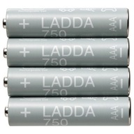 IKEA LADDA dobíjacie batérie AAA 750mAh 1,2V NiMH 4ks IKEA LADDA dobíjacie batérie AAA 750mAh 1,2V NiMH 4ks