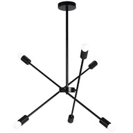 ČIERNA ZÁVISNÁ STROPNÁ LAMPA ČIERNA 6x60W E27 ČIERNA ZÁVISNÁ STROPNÁ LAMPA ČIERNA 6x60W E27