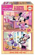 Educa Puzzle 2 x 25 Minnie Mouse Daisy drevené Educa Puzzle 2 x 25 Minnie Mouse Daisy drevené