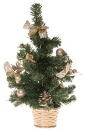 Ozdobený zlatý vianočný stromček s vianočnými hviezdami 40 cm