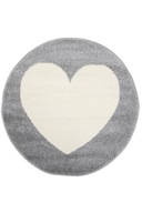 Šedý kruhový koberec Bambino Heart Grey 80x80