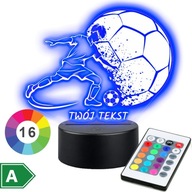 LED NOČNÁ LAMPA 3D Futbal Futbalista + DARČEK MENO lopty LED NOČNÁ LAMPA 3D Futbal Futbalista + DARČEK MENO lopty