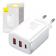 BASEUS RÝCHLA SIEŤOVÁ NABÍJAČKA 2x USB / USB C 30W VÝKONNÁ PRE TELEFÓN BASEUS RÝCHLA SIEŤOVÁ NABÍJAČKA 2x USB / USB C 30W VÝKONNÁ PRE TELEFÓN