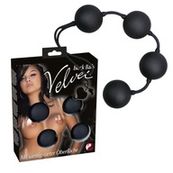Čierne spojené gejša guličky s držiakom na prsty - 4 guličky - Black Velvets Čierne spojené gejša guličky s držiakom na prsty - 4 guličky - Black Velvets