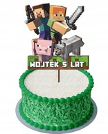 Farebný narodeninový topper MINECRAFT + NAME Farebný narodeninový topper MINECRAFT + NAME
