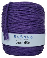 LEVANDUĽOVÁ BAVLNENÁ Šnúrka PRE MACRAME 200m 3mm LEVANDUĽOVÁ BAVLNENÁ Šnúrka PRE MACRAME 200m 3mm