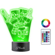 MINECRAFT GAME 3D Led Night Lamp NAME Gravírovanie MINECRAFT GAME 3D Led Night Lamp NAME Gravírovanie