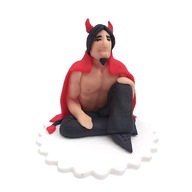 Cukrová figúrka na tortu DEVIL na slepačiu párty Cukrová figúrka na tortu DEVIL na slepačiu párty
