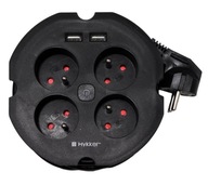 Hykker predlžovací kábel 1,5 m 4 zásuvky USB nabíjačka x2 Hykker predlžovací kábel 1,5 m 4 zásuvky USB nabíjačka x2
