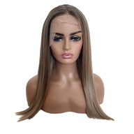 ČIPKOVÁ PREDNÁ blond hnedá parochňa + 2 čiapky ZDARMA ČIPKOVÁ PREDNÁ blond hnedá parochňa + 2 čiapky ZDARMA