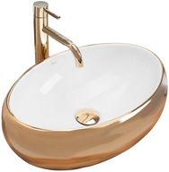 Oválne umývadlo na dosku Linda Gold White Oválne umývadlo na dosku Linda Gold White