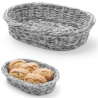 Oválny polypropylénový košík na chlieb, sivý 32