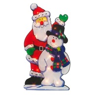 LED dekoračná fólia Santa Claus darček Teplé biele svetlá na batérie