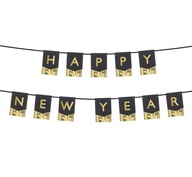 Silvestrovský banner Happy New Year, zlatý, 135 cm Silvestrovský banner Happy New Year, zlatý, 135 cm