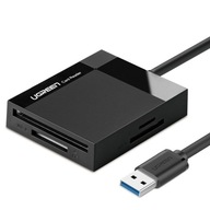 Čítačka pamäťových kariet SD / micro SD / CF / MS, zástrčka USB 3.0 - čierna