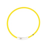 Duvo+ USB nylonový svietiaci obojok 35cm - žltý