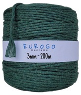 Bavlnená makrama struna Twisty Ecological Green 200 m 3 mm Bavlnená makrama struna Twisty Ecological Green 200 m 3 mm