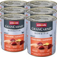 Animonda DOG GranCarno Sensitiv SET 6x800g - Kurča + zemiaky Animonda DOG GranCarno Sensitiv SET 6x800g - Kurča + zemiaky