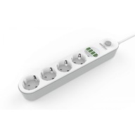 PREDLŽOVACÍ KÁBEL 2 METRE 4 ZÁSUVKY + 4xUSB KD4030 PREDLŽOVACÍ KÁBEL 2 METRE 4 ZÁSUVKY + 4xUSB KD4030