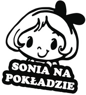 Nálepka SONIA IN THE CAR do auta 18x15 farieb Nálepka SONIA IN THE CAR do auta 18x15 farieb