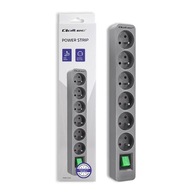 Qoltec Power strip 6 zásuviek 1,8m Sivá