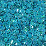 Ozdobné flitre 9mm holografické Loveart Turquoise