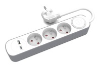 NABÍJAČKA PREDLŽOVACIEHO KÁblu NAPÁJACIEHO PÁSU 1,5 m. 3 zásuvky + USB-A a USB-C NABÍJAČKA PREDLŽOVACIEHO KÁblu NAPÁJACIEHO PÁSU 1,5 m. 3 zásuvky + USB-A a USB-C