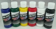 Createx airbrush farby s vysokou krycou schopnosťou, sada 6x60ml