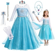 ŠATY OUTFIT ELSA KOSTÝM ELSA PLES FROZEN 116/122 SPLNKA KORUNKA ŠATY OUTFIT ELSA KOSTÝM ELSA PLES FROZEN 116/122 SPLNKA KORUNKA