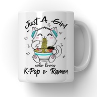 Hrnček Dievča, ktoré miluje K-Pop a Ramen Hrnček Dievča, ktoré miluje K-Pop a Ramen