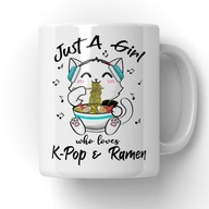 Hrnček Dievča, ktoré miluje K-Pop a Ramen