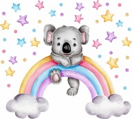NÁLEPY NA STENU DÚHOVÝ MEDVEĎ KOALA_50x100cm_TK9 NÁLEPY NA STENU DÚHOVÝ MEDVEĎ KOALA_50x100cm_TK9