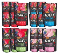 Mokré krmivo RAFI pre dospelých psov - mix 4 príchutí - vrecúško 20x300g Mokré krmivo RAFI pre dospelých psov - mix 4 príchutí - vrecúško 20x300g