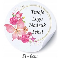 SAMOLEPIACE REKLAMNÉ GUĽATÉ ETIKETY NÁLEPKY S LOGOM 6CM 100 KS SAMOLEPIACE REKLAMNÉ GUĽATÉ ETIKETY NÁLEPKY S LOGOM 6CM 100 KS