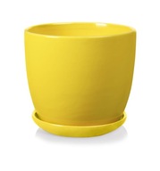 KERAMICKÝ HRNEC SO STOJANOM 15cm ŽLTÉ KERAMICKÝ HRNEC SO STOJANOM 15cm ŽLTÉ