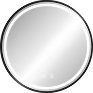 MMJ LED závesné zrkadlo 90 cm, čierny rám, osvetlené okrúhle MMJ LED závesné zrkadlo 90 cm, čierny rám, osvetlené okrúhle
