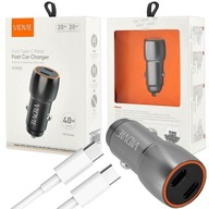 VÝKONNÁ RÝCHLA NABÍJAČKA DO AUTO NA TELEFÓN 2x USB-C 4,8A + USB-C KÁBEL VÝKONNÁ RÝCHLA NABÍJAČKA DO AUTO NA TELEFÓN 2x USB-C 4,8A + USB-C KÁBEL