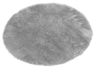 Kruhový mäkký plyšový sivý kúpeľňový koberec 160