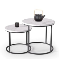 Sada 2 Glamour OREO stolíkov White Marble Black Sada 2 Glamour OREO stolíkov White Marble Black