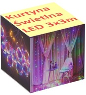 Svetelný záves 300 LED 3x3 metre MULTI COLOR